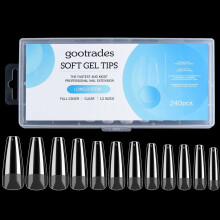 (Medium Coffin) Shape Soft Gel Nail Extension Gel Nail Tips Soft Gel Full Cover Nail Tips