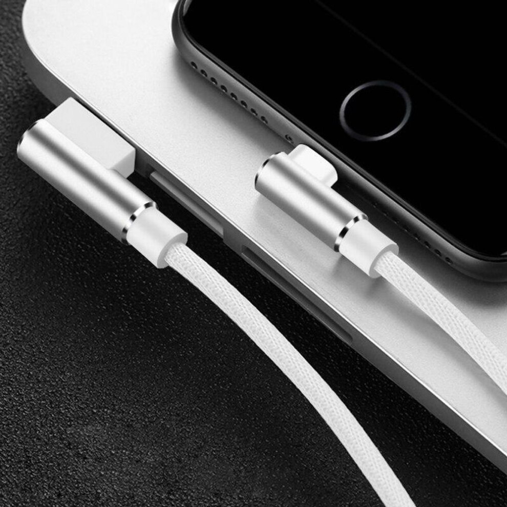 (white, Type C - 1m) 1 2 3m 90 Degree Fast Charge Data Type C Micro USB C Cable For Samsung Huawei Xiaomi oneplus OPPO Type-c Charger long Mobile Phone Wire Cord