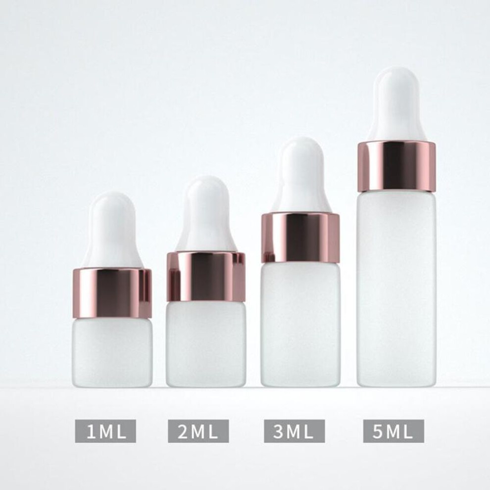 (3ML) 5pcs 1/2/3/5ml Frosted Glass Dropper Bottles Empty Essential Oil Bottles Jars