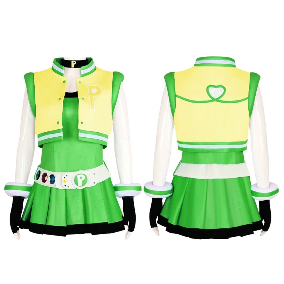 (, L) Superpower Hana Hana Cosplay Costume Halloween & Stage Performance Outfit Green