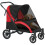 PawHut PawHut Foldable Pet Stroller for Large Dogs, Red/Black 2