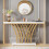 Tribesigns Console Tribesigns Table console dorée, 150 x 29,5 x 80 cm Table d'entrée moderne 1