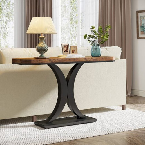 Tribesigns Table console Tribesigns Table d'entrée industrielle pour zone d'entrée, table d'appoint, 100 cm 1
