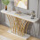 Tribesigns Console Tribesigns Table console dorée, 150 x 29,5 x 80 cm Table d'entrée moderne 5