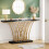 Tribesigns Console Tribesigns Table console dorée, 150 x 29,5 x 80 cm Table d'entrée moderne 6