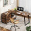 Tribesigns Bureau d'ordinateur Tribesigns, bureau d'angle réversible en forme de L avec 3 tiroirs 2