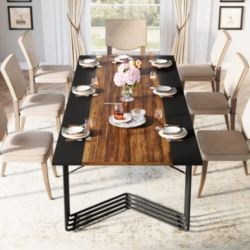 Tribesigns Tribesigns Dining Table 200 cm Rectangular Kitchen Table for 8-10 People 2