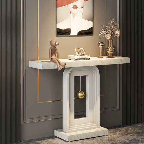 Tribesigns Tribesigns Console Table Narrow Entryway Table, 100x 30 cm Hallway Table with Pendulum Shape Base