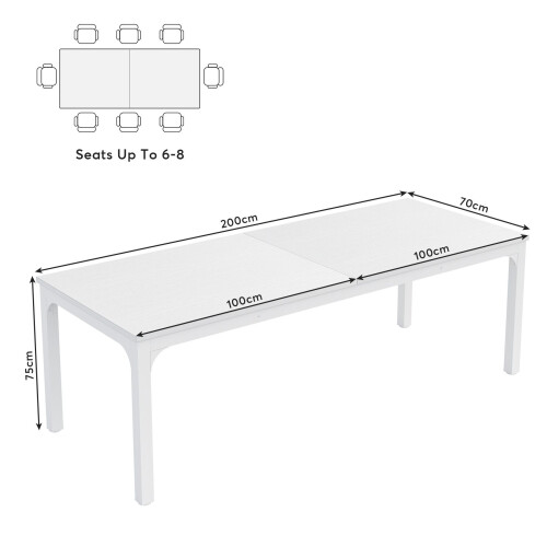 Tribesigns Tribesigns Dining Table 200cm Wooden Dining Table for 8-10, Industrial Rectangular Kitchen Table 1