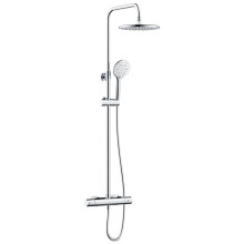 Bristan Buzz2 Adjustable Rigid Riser Dual Head Diverter Bar Mixer Thermostatic Shower - Chrome - BUZ2 SHXDIVCTFF C