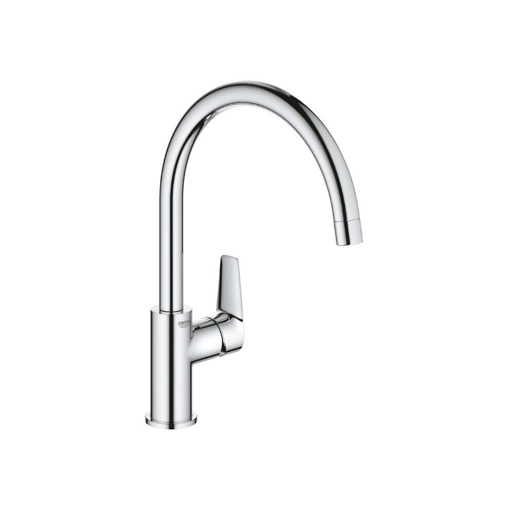 Grohe BauEdge Mono Single Lever Kitchen Sink Mixer Tap - Chrome 31233001 (31233 001)