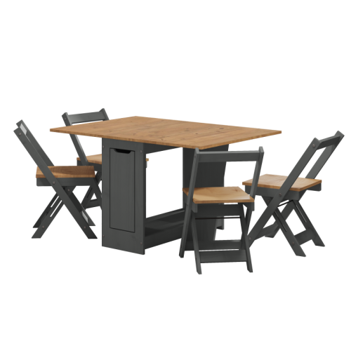 Mercers Furniture Corona Charcoal Butterfly Dining Set Drop Leaf Solid Wood Pine Wooden 1