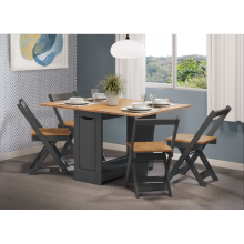 Corona Charcoal Butterfly Dining Set Drop Leaf Solid Wood Pine Wooden