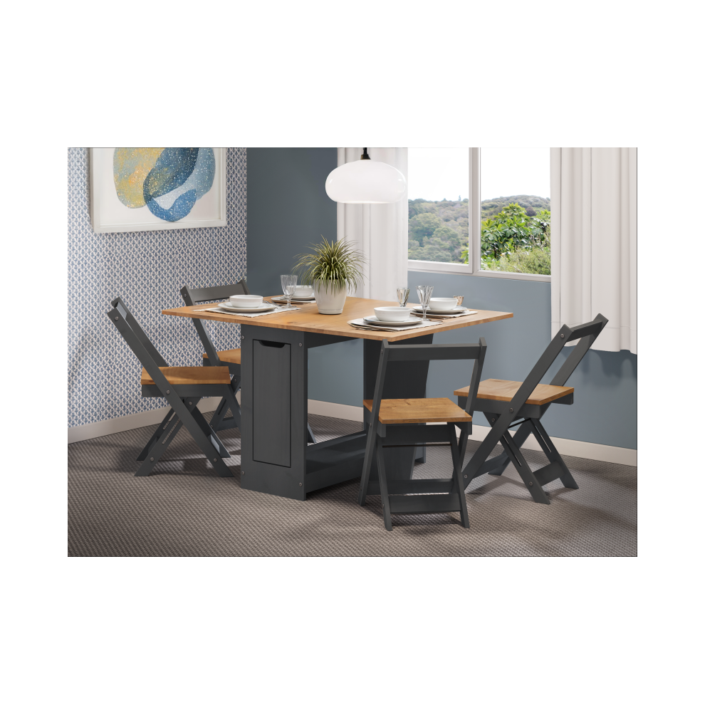 Mercers Furniture Corona Charcoal Butterfly Dining Set