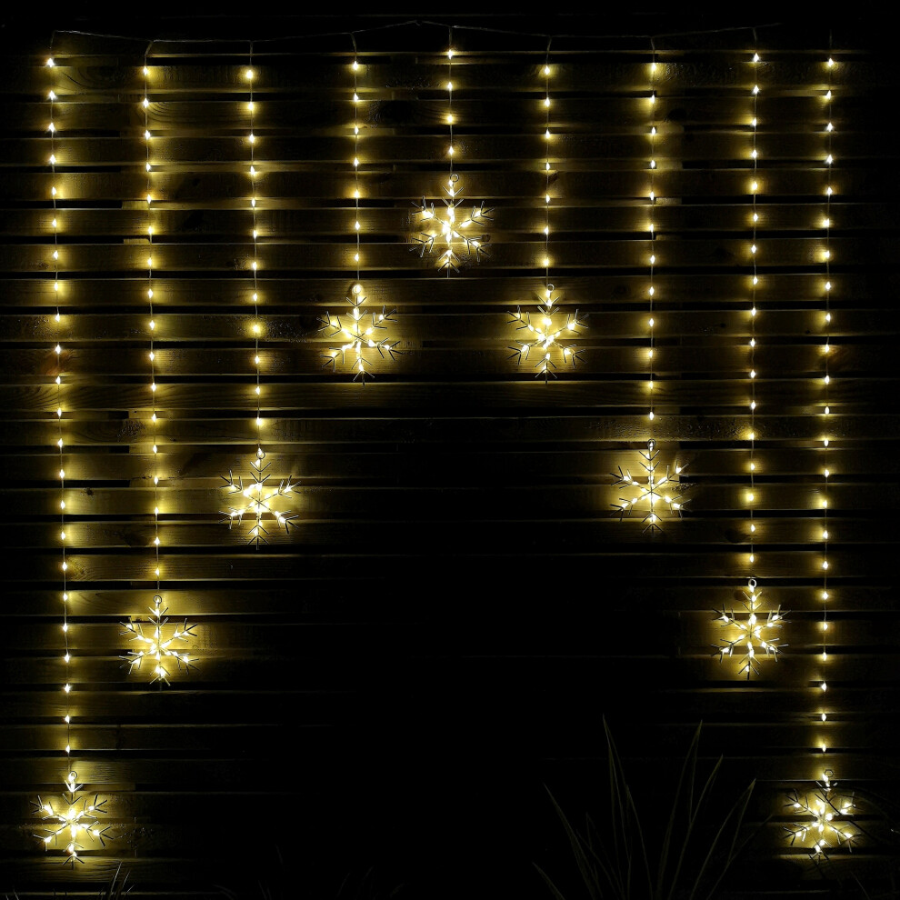 Samuel Alexander White Led Snowflake Curtain Lights Christmas Decorations In Warm 1.2M