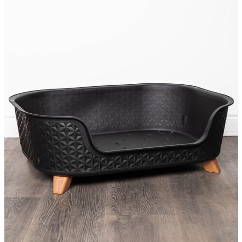 Samuel Alexander 77cm x 58cm Black Plastic Raised Pet Basket with Legs
