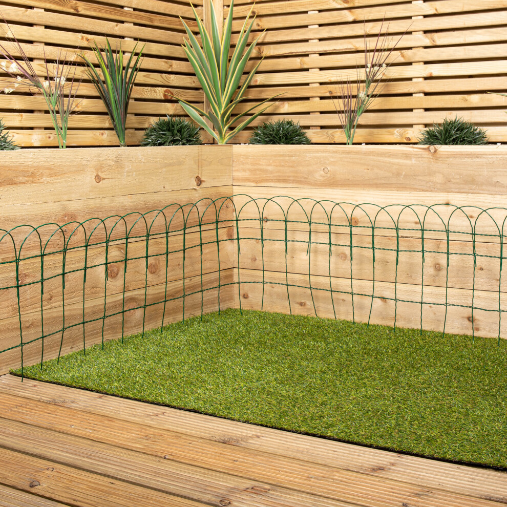 10M X 40Cm Green Pvc Coated Metal Garden Patio Border Fencing 5056589118174