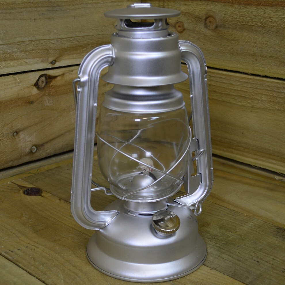 Samuel Alexander 12" Paraffin Hurricane Camping Lantern - Light/Silver