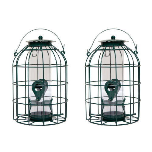 Samuel Alexander Pack of 2 Wild Bird Seed Feeder Cage with Squirrel Guard