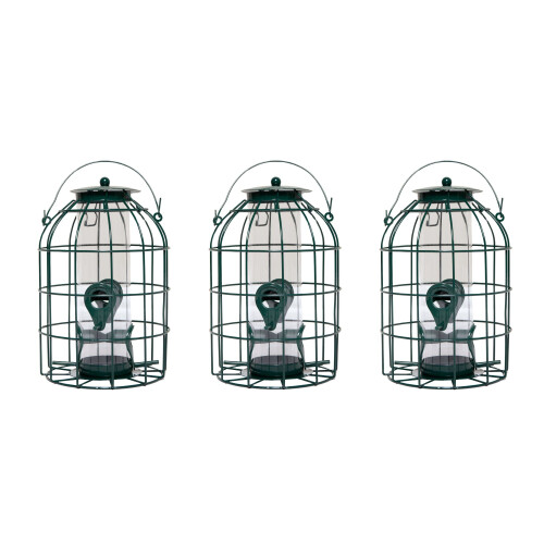 Samuel Alexander Pack of 3 Wild Bird Seed Feeder Cage with Squirrel Guard