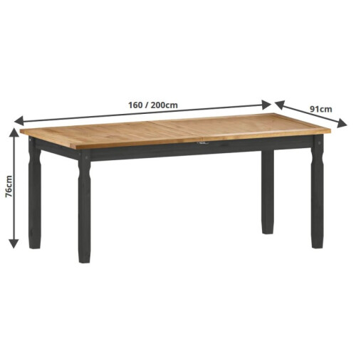 Mercers Furniture Corona Charcoal Large Extending Dining Table 2