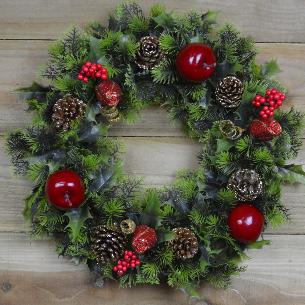 Rackhams Red/Green Premier 45Cm Indoor / Outdoor Christmas Wreath Decoration - & - Image 2