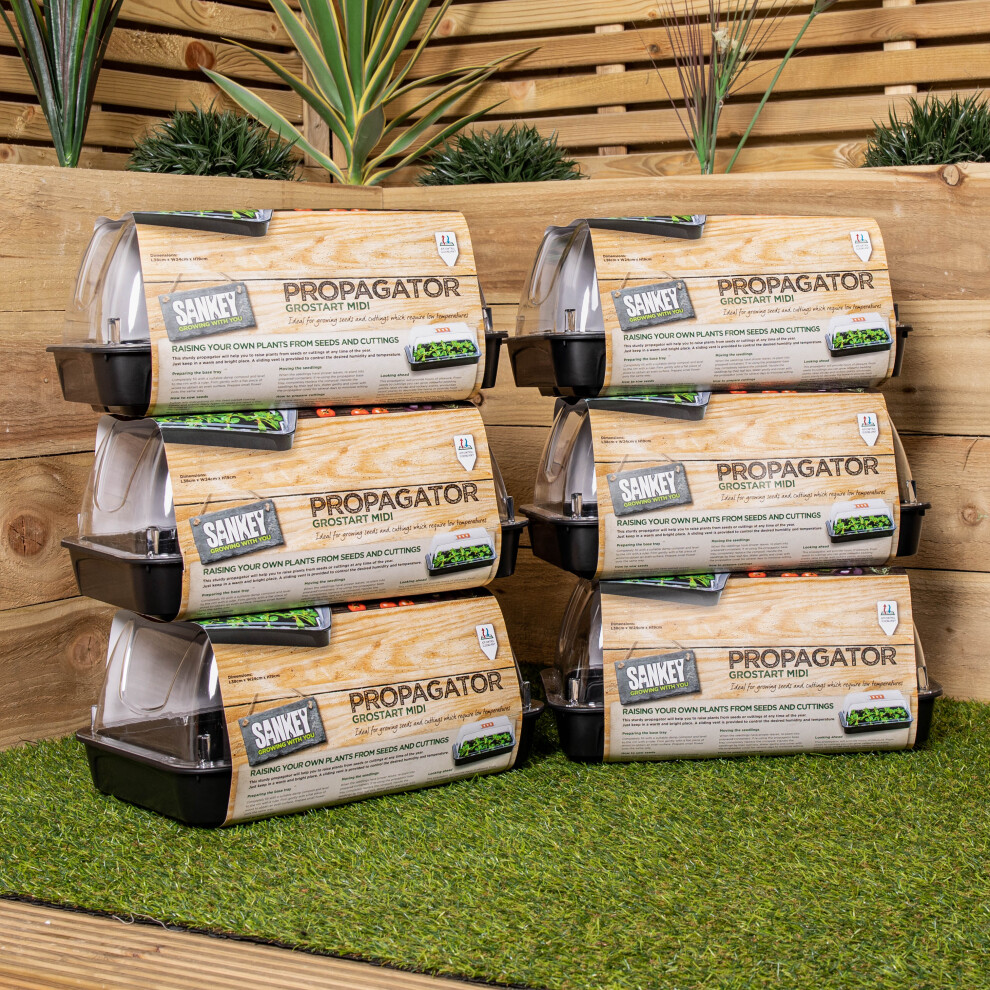 Samuel Alexander 6 X 38Cm Unheated Seed Starter Tray Grostart Midi Propagator Indoor Seedling Planter