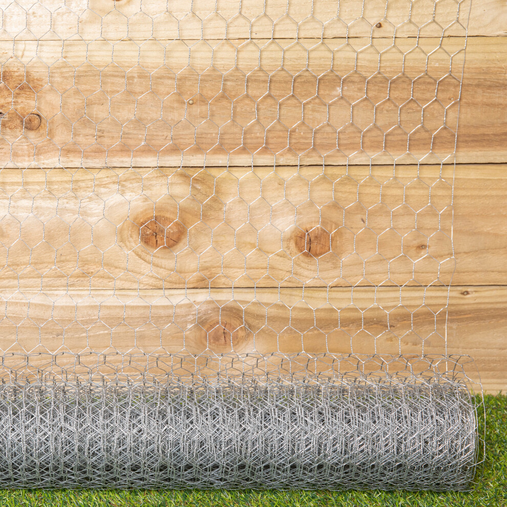 Samuel Alexander 10M X 90Cm X 25Mm Galvanised Steel Chicken Garden Wire Netting / Fencing