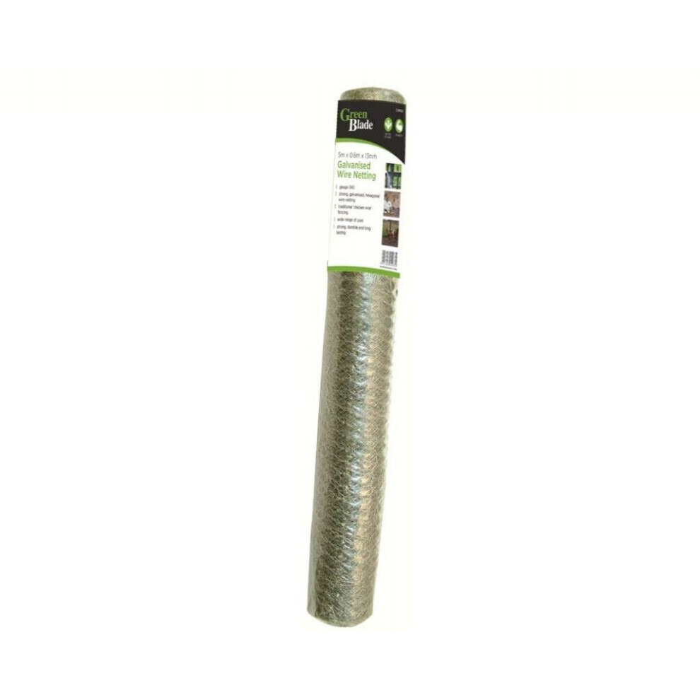 Samuel Alexander 5M X 60Cm X 13Mm Galvanised Steel Chicken Garden Wire Netting / Fencing