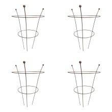 Pack of 4 Tom Chambers Herbaceous Bare Rusted Steel Garden Plant Support Medium 54cm x 40cm
