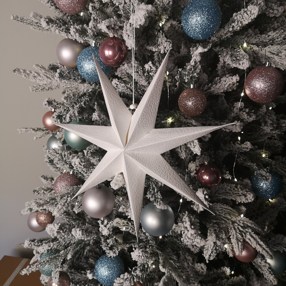 Samuel Alexander 38cm White Paper Foldable Star Christmas Decoration - Image 5