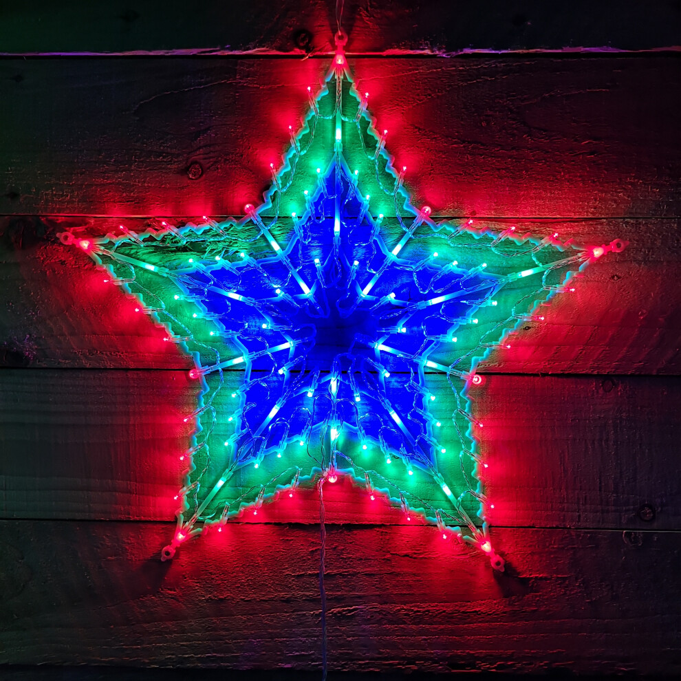 Samuel Alexander Multi Colour Led Window Star Up Indoor/Outdoor Christmas Decorations Light 50Cm