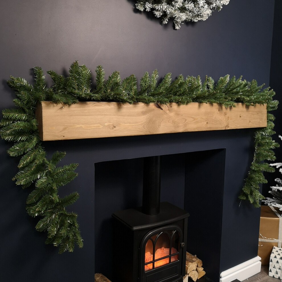 Samuel Alexander 2.7M X 25Cm Plain Christmas Garland With 200 Bullet Tips Green