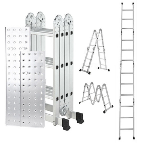 Samuel Alexander 3.46m Lightweight Aluminium Folding Multi-position Work Platform Ladder