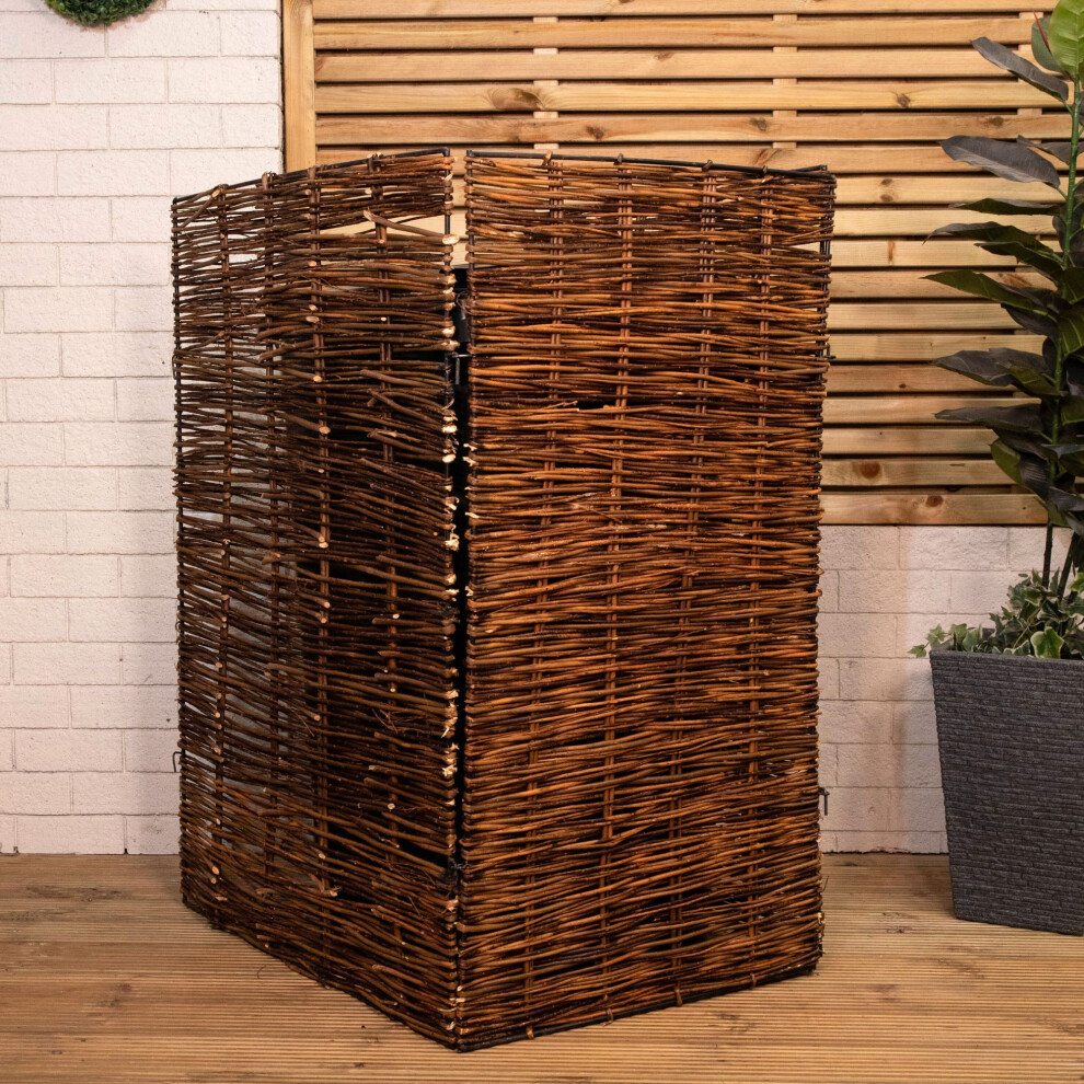 Samuel Alexander Single Willow Wheelie Bin Screen - Metal Frame - 116 x 61cm - Image 4