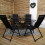 Samuel Alexander Outdoor 4 Person Rectangular Glass Top Garden Patio Dining Table Chairs Set 1