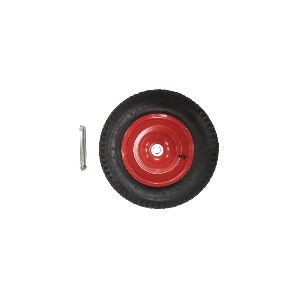 Samuel Alexander Replacement 16" X 4" Pneumatic Heavy Duty Garden Wheelbarrow Wheel & Axel In Red