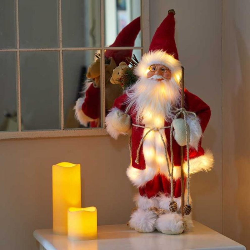 Samuel Alexander 45cm Standing Santa Claus Light Up Christmas Decoration - Red - Image 5