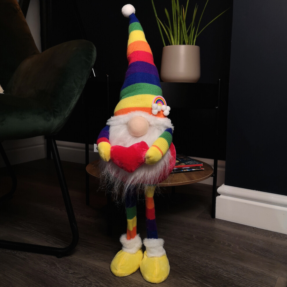 66cm Large Standing Plush Rainbow Christmas Gonk Decoration