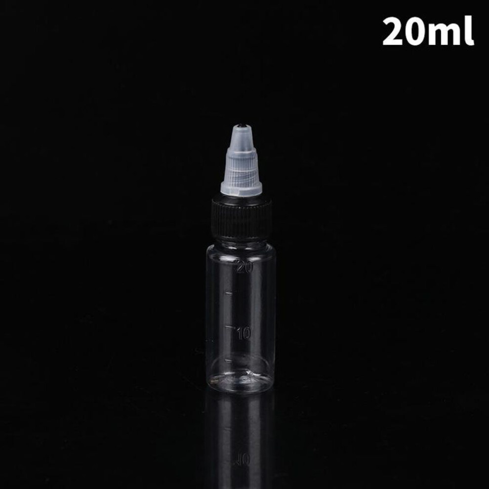 (20ml) 10/20/30/50/100Ml Empty Hair Dye Bottle Twist Top Cap Refillable Squeeze Container With Graduated Scale For Tattoo Pigment Ink