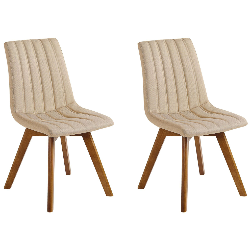 Set of 2 Dining Chairs CALGARY Sand Beige