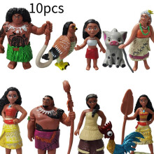 (Style A) Figurine Moana 10pcs Anime Statuary Cake Ornament Christmas Garnish Gifts Toys