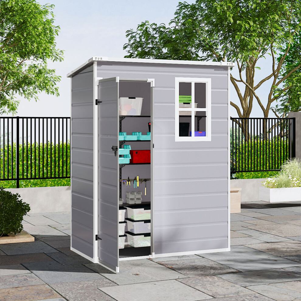 5X3FT Outdoor Plastic Garden Storage Shed