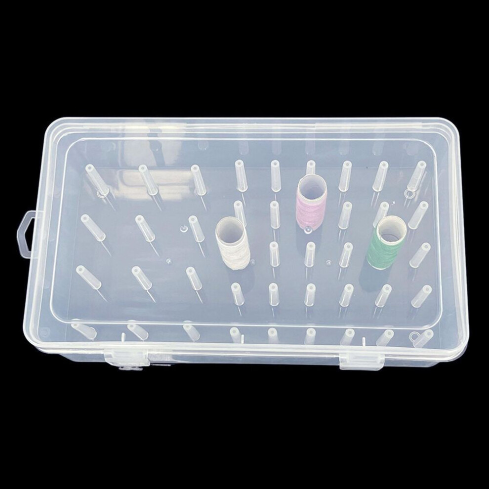(42 Axis) Clear Sewing Thread Holder Box For Craft Storage