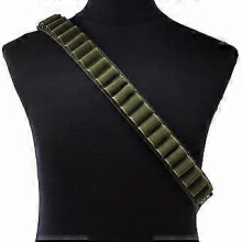 (Green, One size) Tactical fighter 27 shell belt bandolier gun calibre 12 holder shotgun cartridge belt military ammunition outdoor