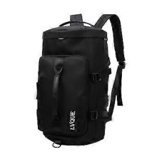(Black, One size) Sports Duffle Bag With Shoes Compartment, Waterproof Travel Backpack