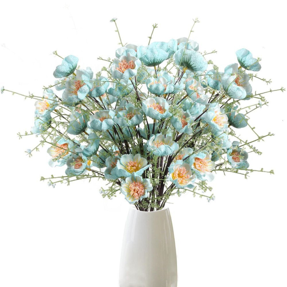 (blue) 8pcs Artificial Flowers 60cm Artificial Rhododendron Flowers Foam Flowers Azalea Flowers Fake Flowers For Home Tables Wedding Kitchen Decor