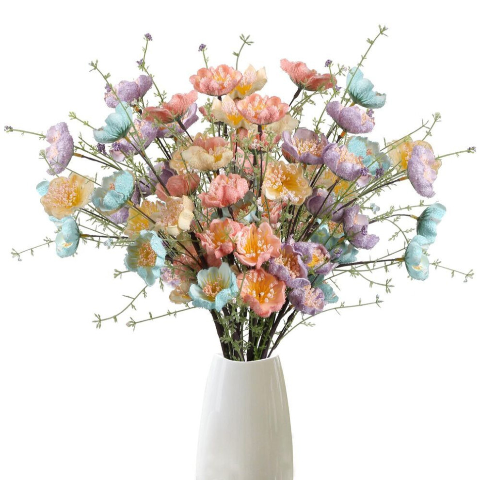 (multicolor) 8Pcs Artificial Flowers 60cm Artificial Rhododendron Flowers Foam Flowers Azalea Flowers Fake Flowers for Home Tables Wedding Kitchen Decor