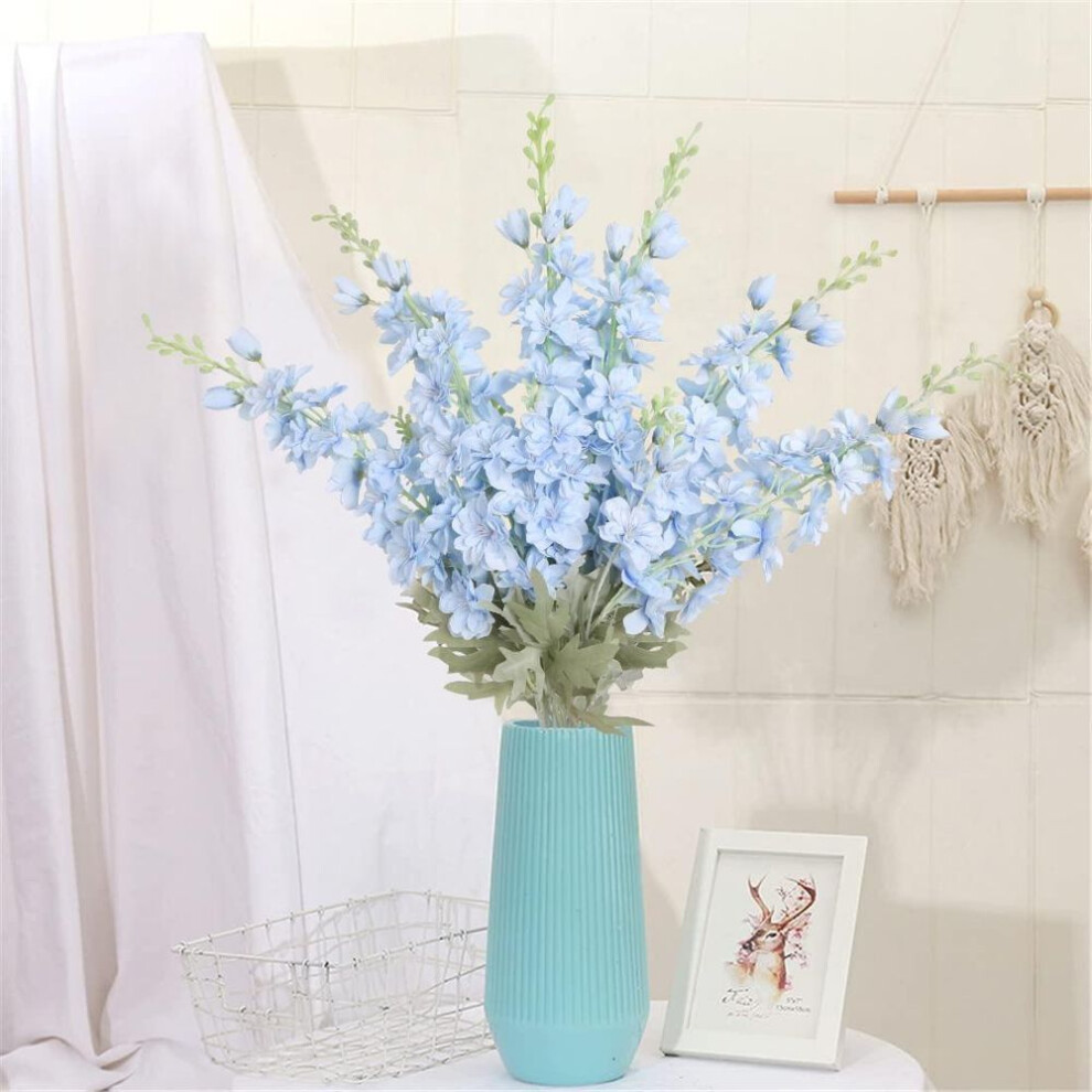 (light blue) 6 Pcs Artificial Larkspur Flower 85cm Long Stem Flowers Silk Delphinium Flowers For Home Decor Indoor Outdoor Floral Centerpieces For Tables