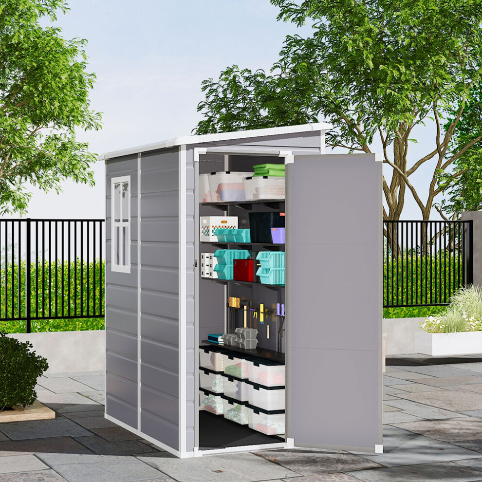 5X4FT Outdoor Plastic Garden Storage Shed